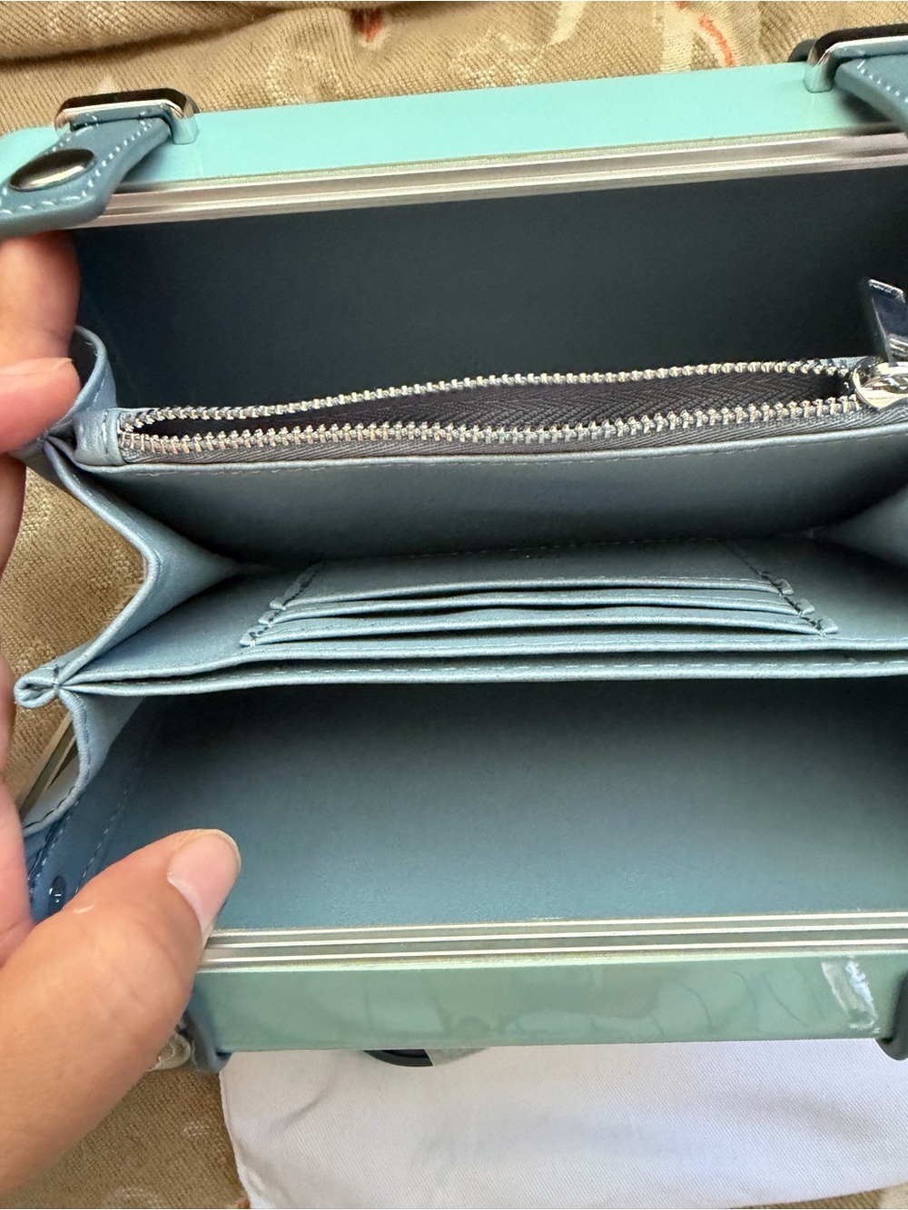 Mint Blue Mini Luggage-Inspired Crossbody Bag - Picture 6 of 7